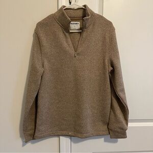 Men's Quarter Zip in Beige